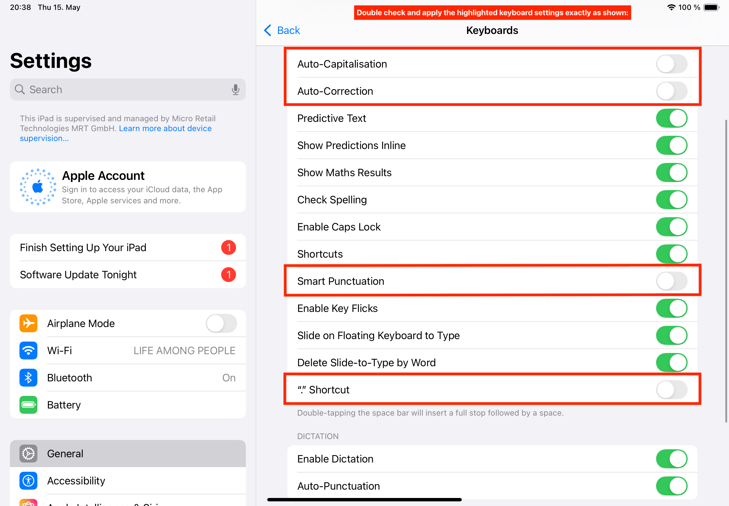 iPad Settings Step 2